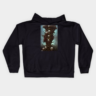 Dystopian Artwork | Horror Art Skulls | Dystopia Painting | Dark and Gloomy Arts Kids Hoodie